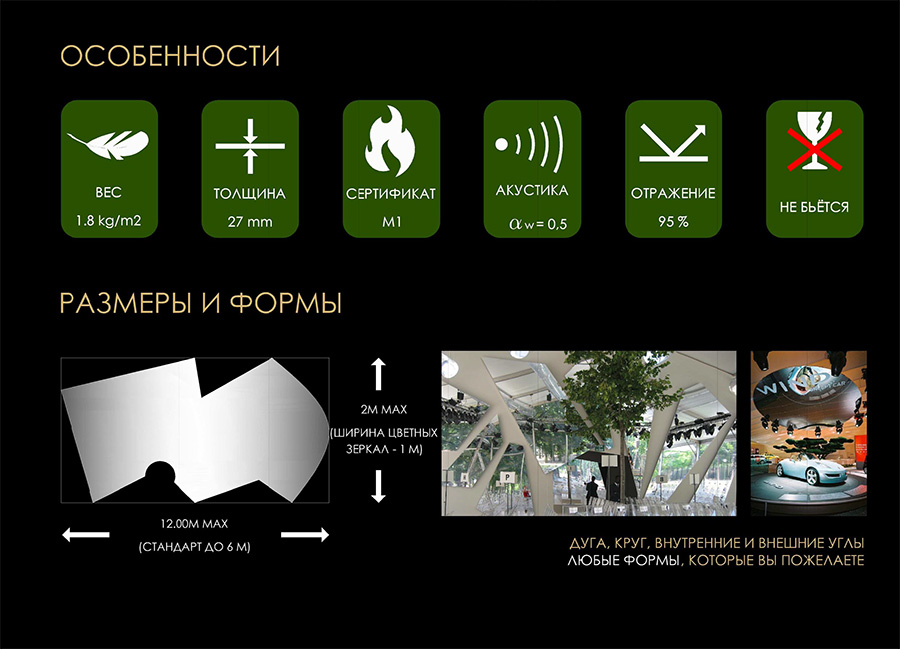 Натяжное зеркало - особенности